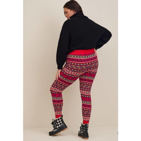 Torrid Leggings Womens 2X Pajama Pants Sweater Knit Fair Isle Comfort Lounge - Picture 6 of 8